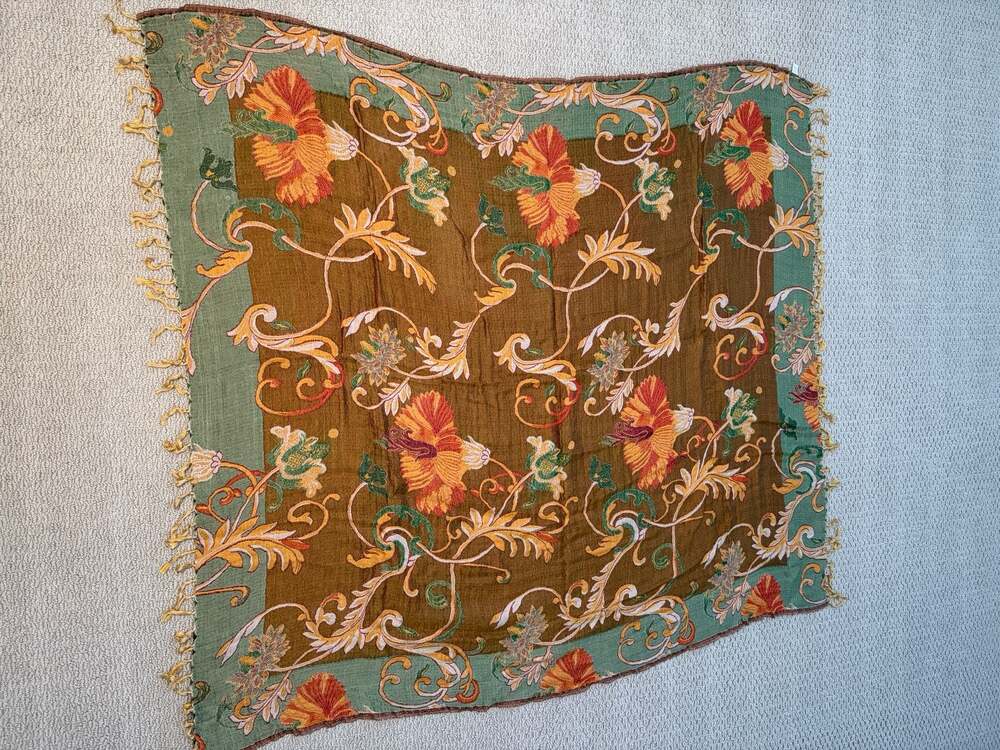 World Market Floral Tapestry Throw
